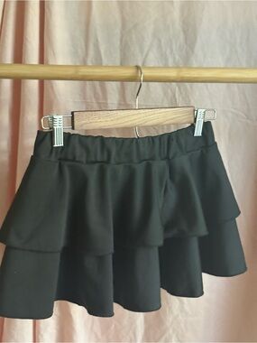 Black Ruffled Mini Skirt